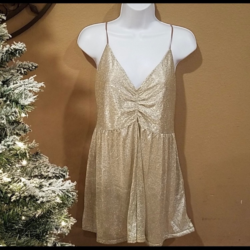 Urban Outfitters Gold Romper